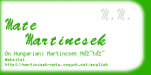 mate martincsek business card